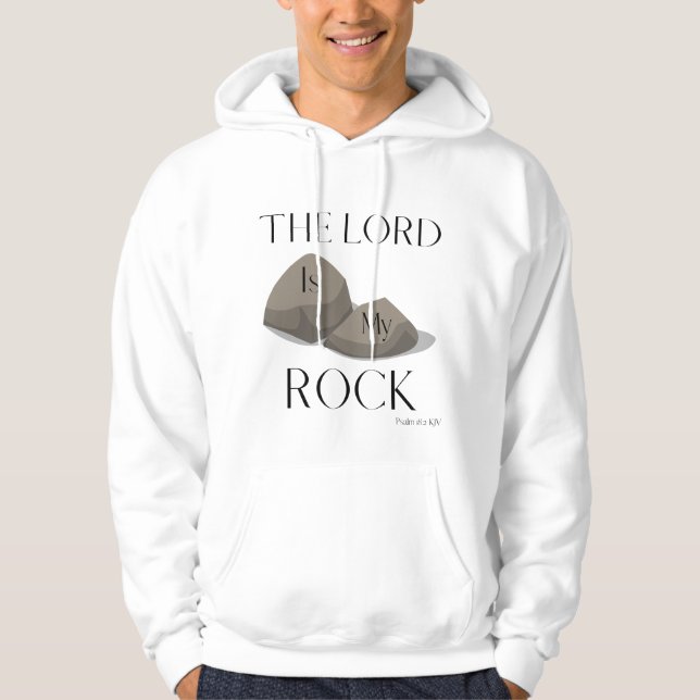 Psalm 18:2 Bible Scripture Quote KJV Men's  Hoodie (Front)