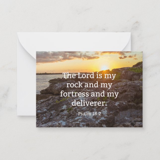 Psalm 18:2, scripture verse note card (Front)