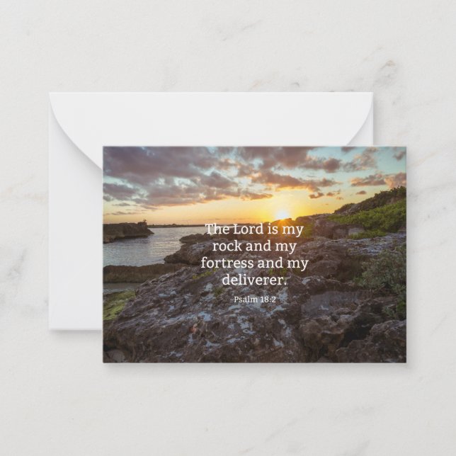 Psalm 18:2, scripture verse note card (Front)