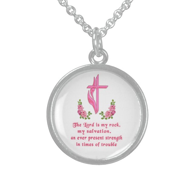 psalm 18:2 sterling silver necklace (Front)