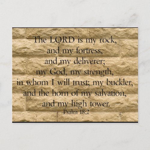 Psalm 182 The Lord is my rock and my fortress Postcard