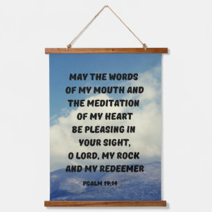 Psalm 19:14 Christian Prayer Bible Verse Hanging Tapestry