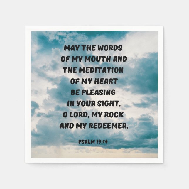 Psalm 19:14 Prayer Bible Verse Napkins (Front)