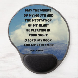 Psalm 19:14 Pre-Bible Study Prayer Scripture Verse Gel Mouse Pad