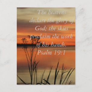 PSALM 19:1 BIBLE SCRIPTURE HEAVENS DECLARE GLORY POSTCARD
