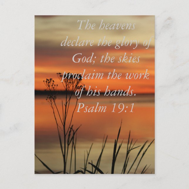 PSALM 19:1 BIBLE SCRIPTURE HEAVENS DECLARE GLORY POSTCARD (Front)