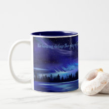 Psalm 19:1 Bible Verse Blue Northern Lights