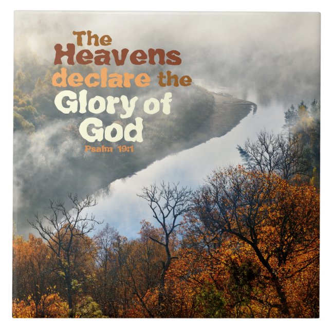 Psalm 19:1 Bible Verse Glory of God Ceramic Tile (Front)