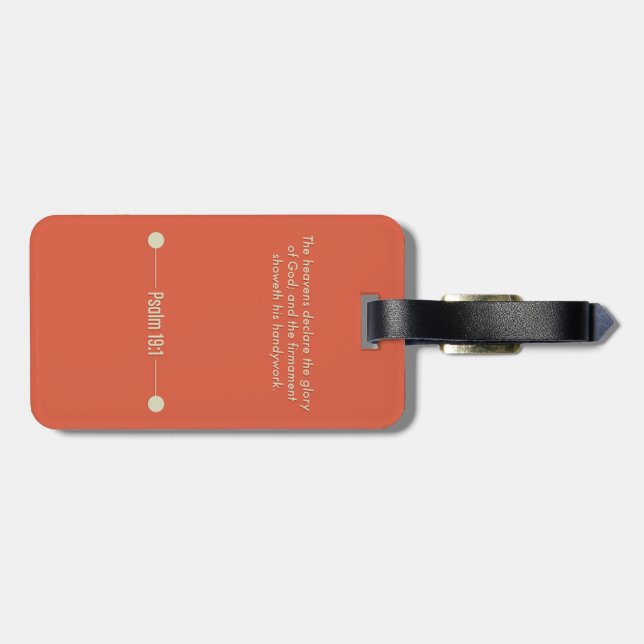 Psalm 19:1 Luggage Tag w/ leather strap (Back Horizontal)