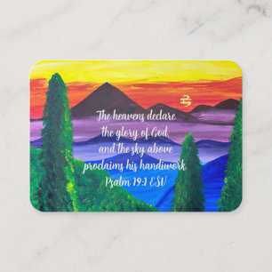 Psalm 19:1 Mountain Scripture Business Card