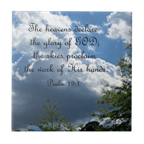 Psalm 191 The heavens declare the glory of God Tile