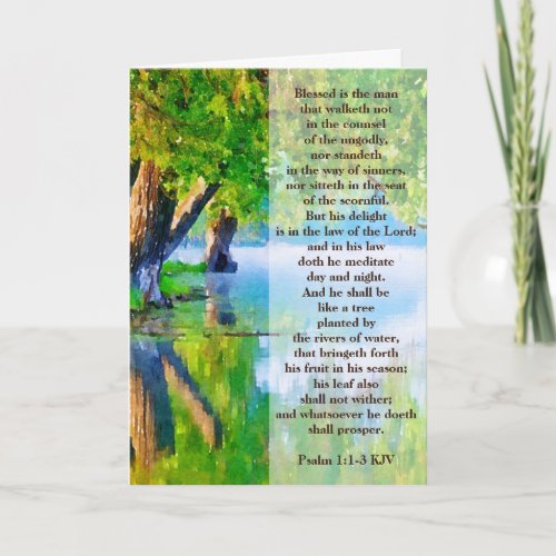 Psalm 11_3 Blessed is the man Christian Greeting Card