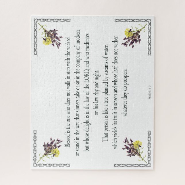 Psalm 1:1-3, Blessed is the one who Jigsaw Puzzle (Vertical)
