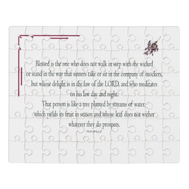 Psalm 1:1-3, Blessed is the one who, Jigsaw Puzzle (Puzzle Horizontal)