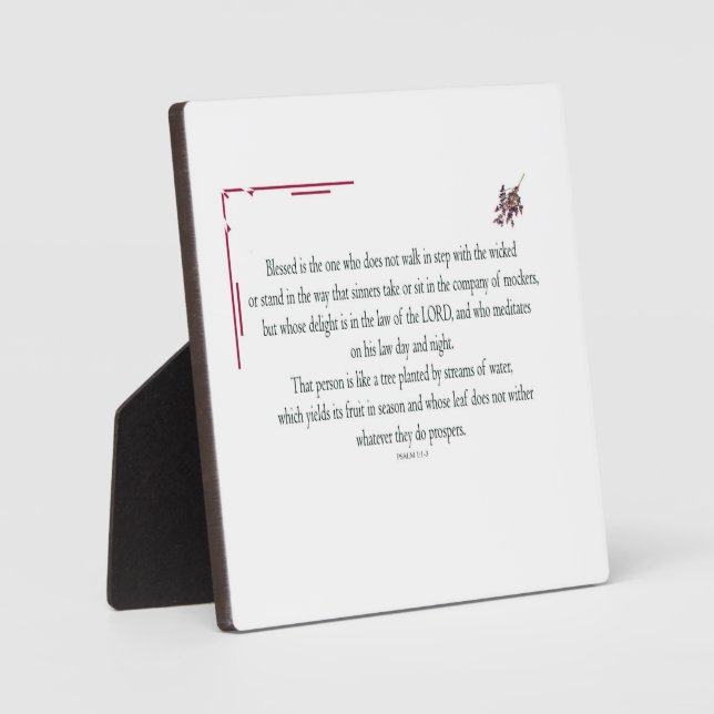 Psalm 1:1-3, Blessed is the one who, Plaque (Front)