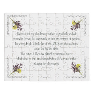 PSALM 1:1-3 Botanic Design, Jigsaw Puzzle