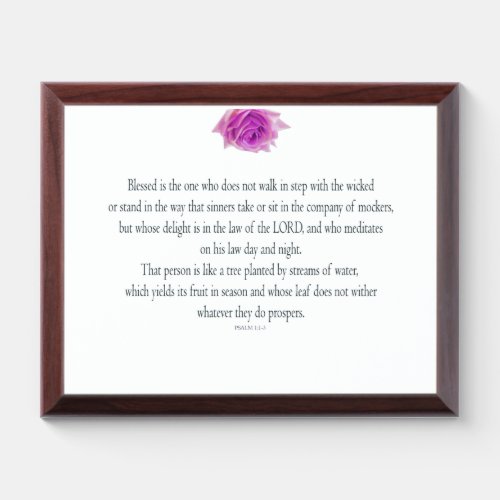 PSALM 11_3 with Purple Flower Award Plaque