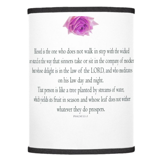 PSALM 1:1-3 with Purple Flower Lamp Shade (Front)