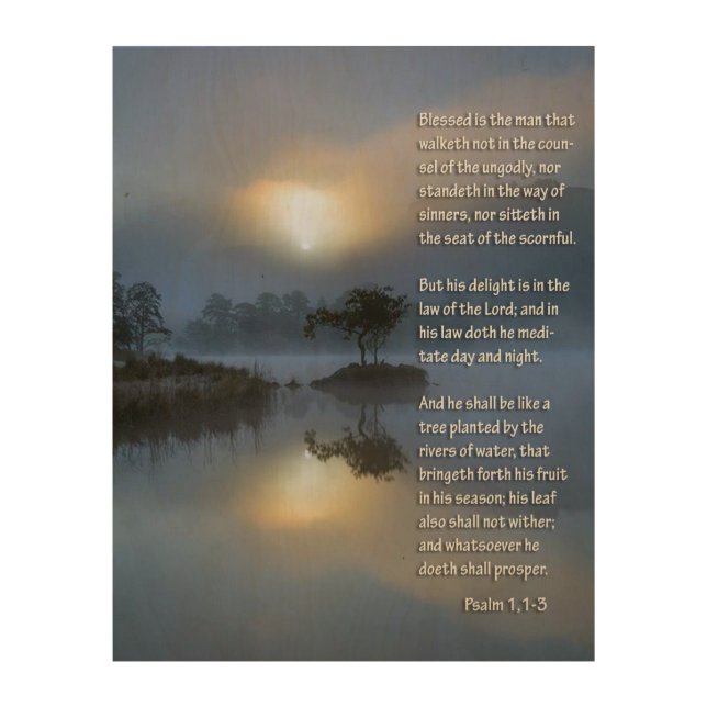 PSALM 1, 1-3 WOOD WALL ART (Front)