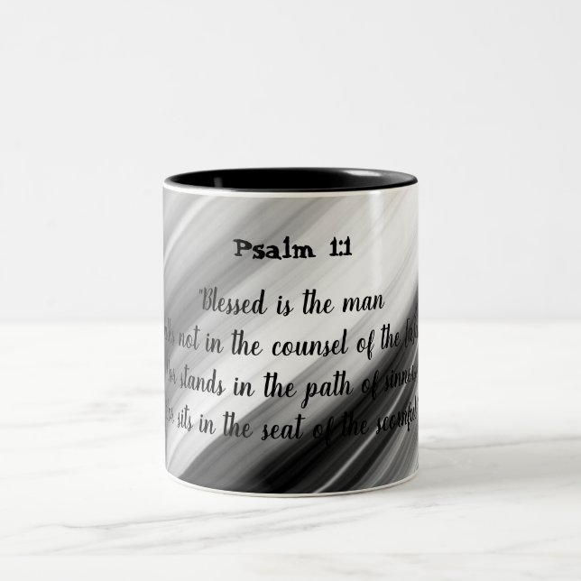 Psalm 1:1 Two-Tone coffee mug (Center)