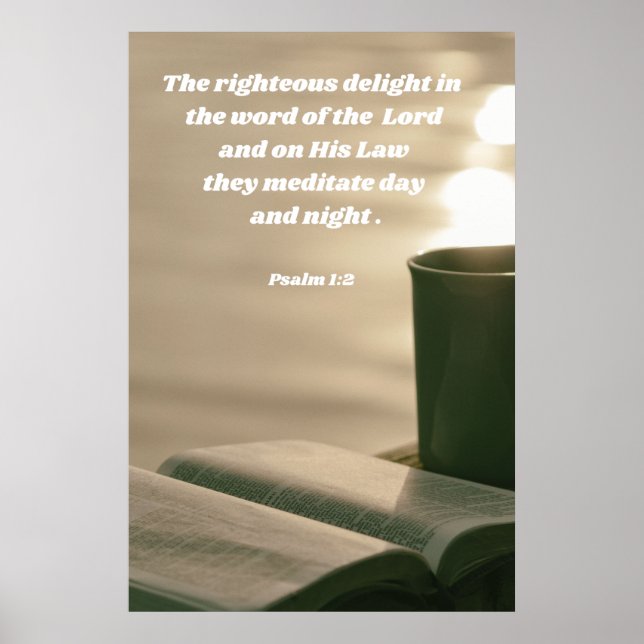Psalm 1:2  Bible Study Encouragement Poster (Front)