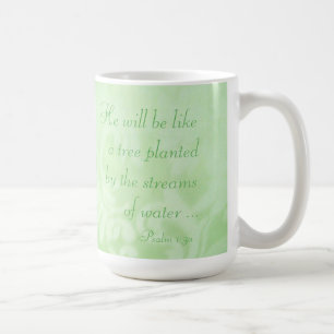 Psalm 1:3 Tree Planted by Streams Green Paisley Coffee Mug