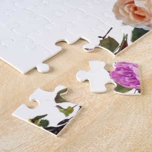 Psalm 1 Art - Blessed Righteous with Floral Design Jigsaw Puzzle