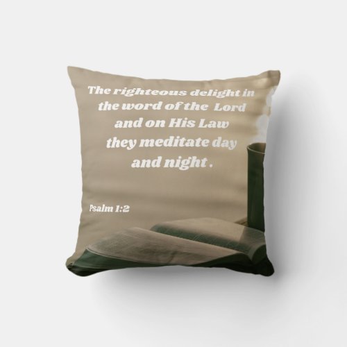 Psalm 1 Bible Verse Throw Pillow