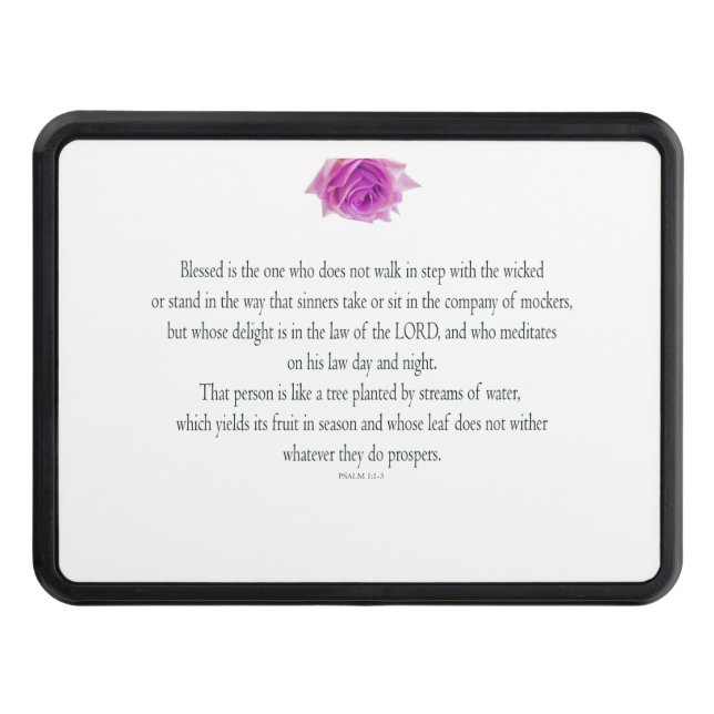 Psalm 1, Bless the One Does not, Pink Flower Hitch Cover (Front)
