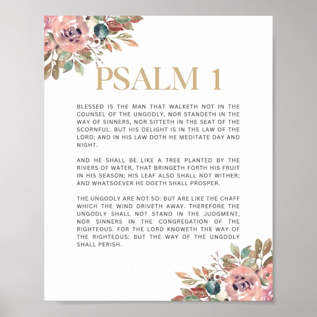 Psalm 1 Blessed is the man Poster (Front)
