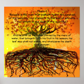 Psalm 1 Blessed Is The ManThat Walketh Poster