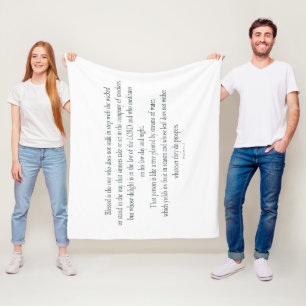 Psalm 1, does not walk in step with the wicked fleece blanket