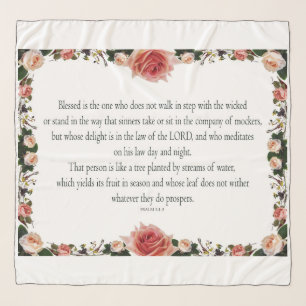 Psalm 1, Flower Border Design, Yields in Season, Scarf