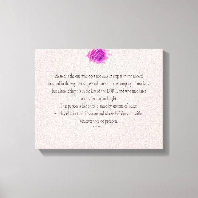 Psalm 1, Flower, Canvas Print (Front)