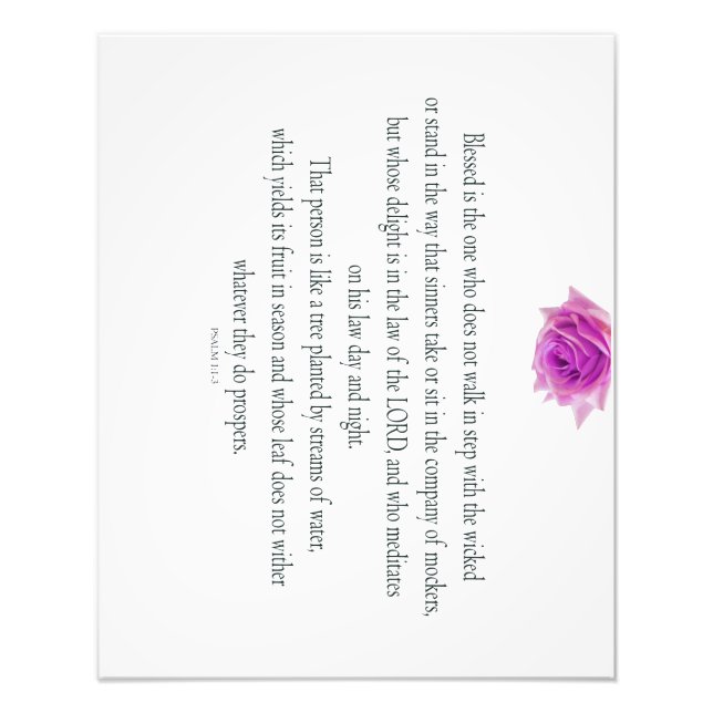 Psalm 1, Flower, Photo Print (Front)