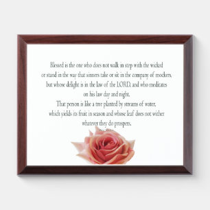 Psalm 1, Law day and Night, Streams of Waters, Award Plaque