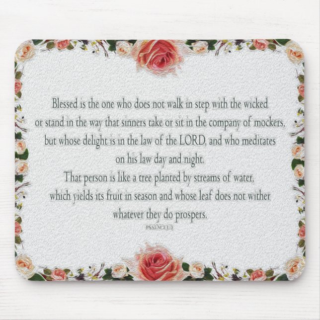 Psalm 1, Law day and Night, Streams of Waters, Mouse Pad (Front)
