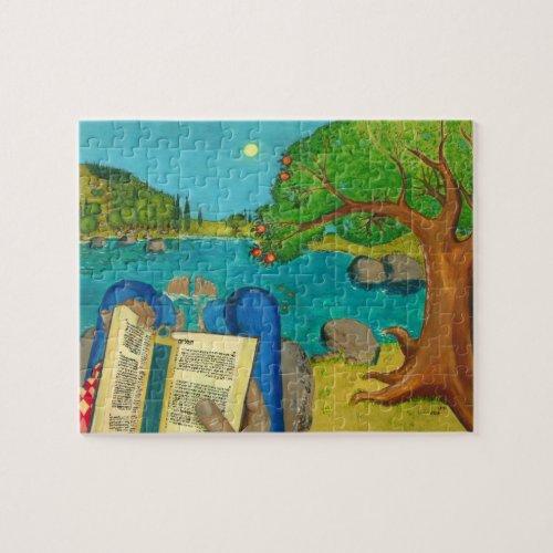 Psalm 1 _ Man reads Psalm 1 in Hebrew Bible Jigsaw Puzzle