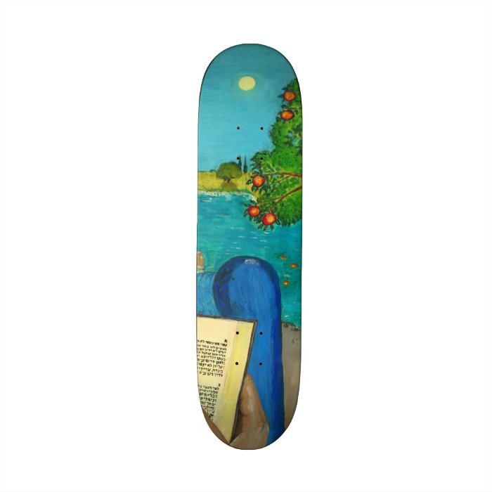 Psalm 1   Man reads Psalm 1 in Hebrew Bible Skate Board