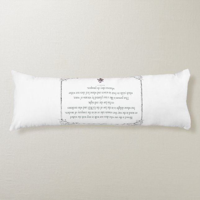 Psalm 1 Scripture Art - Blessed and Righteous Body Pillow (Front)