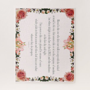 Psalm 1 Scripture Art - Blessed and Righteous Jigsaw Puzzle