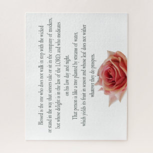 Psalm 1 Scripture Art - Blessed and Righteous Jigsaw Puzzle