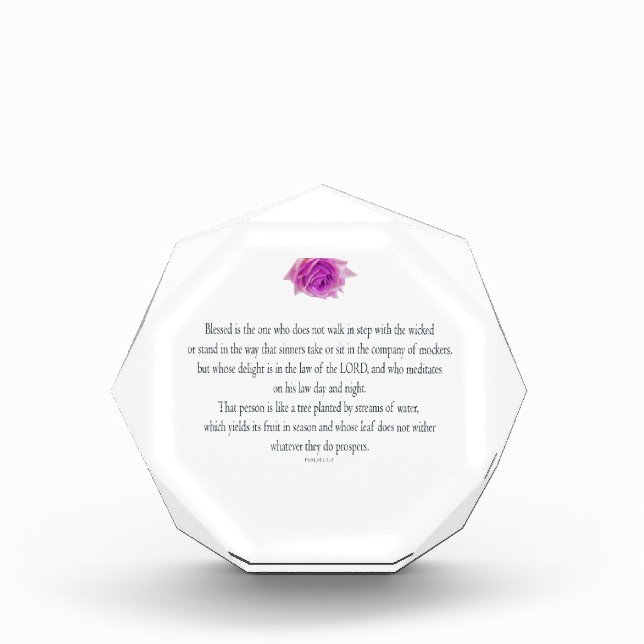 Psalm 1 Scripture Art Path of the Righteous Acrylic Award (Front)