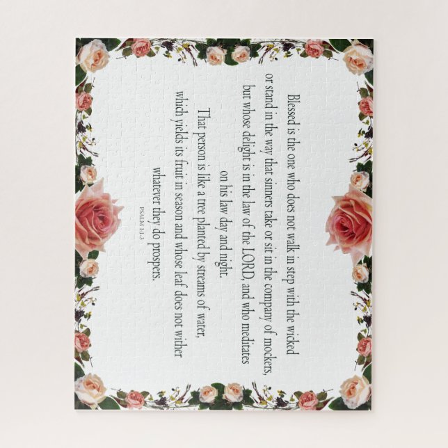 Psalm 1 Scripture Art Path of the Righteous Jigsaw Puzzle (Vertical)