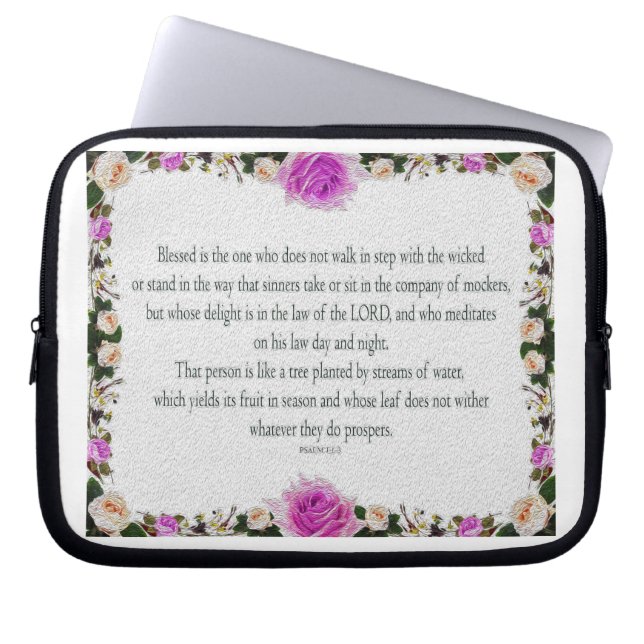 Psalm 1 Scripture Art Path of the Righteous Laptop Sleeve (Front)
