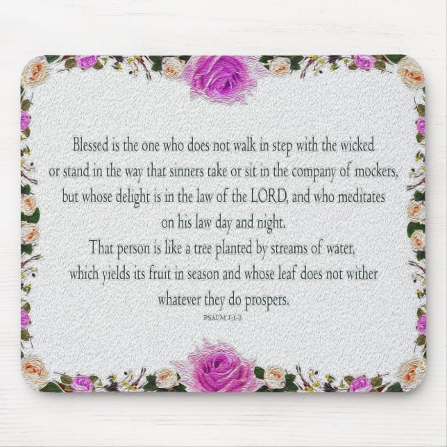 Psalm 1 Scripture Art Path of the Righteous Mouse Pad (Front)