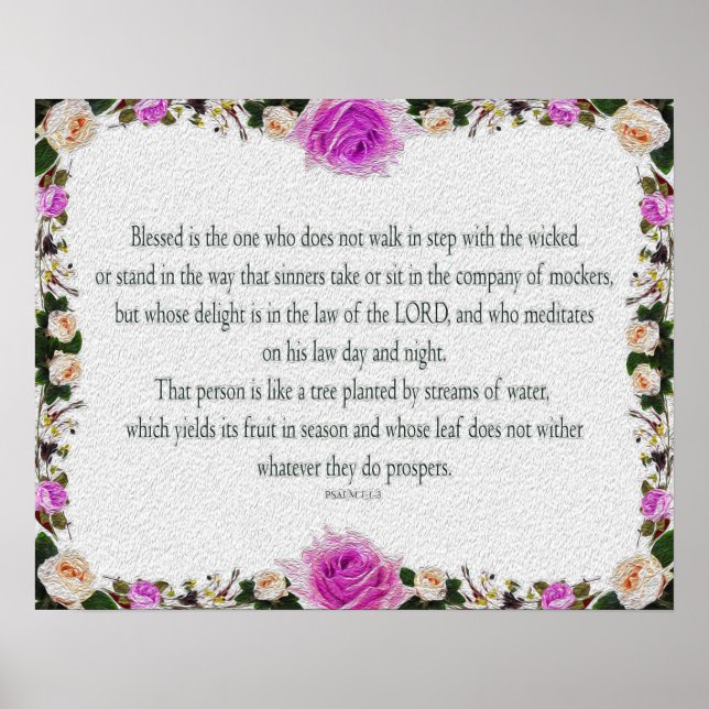 Psalm 1 Scripture Art Path of the Righteous Poster (Front)