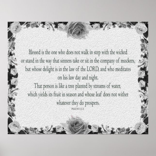 Psalm 1 Scripture Art Path of the Righteous Poster (Front)