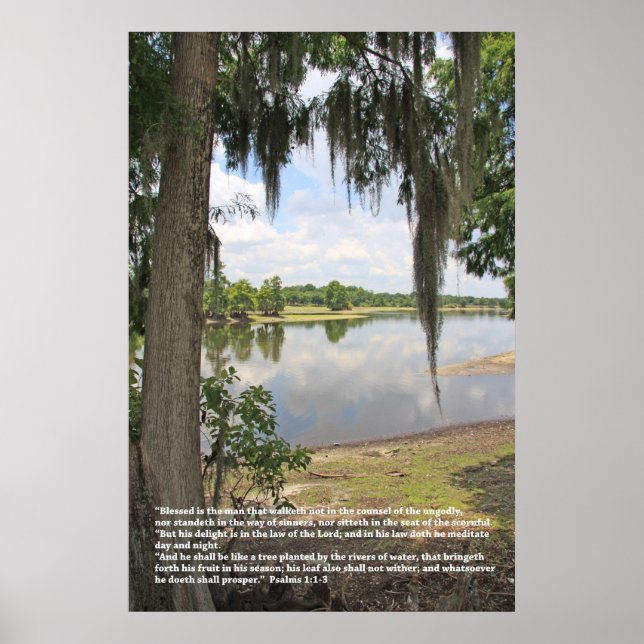 Psalm 1 Scripture Poster, Version B Poster (Front)