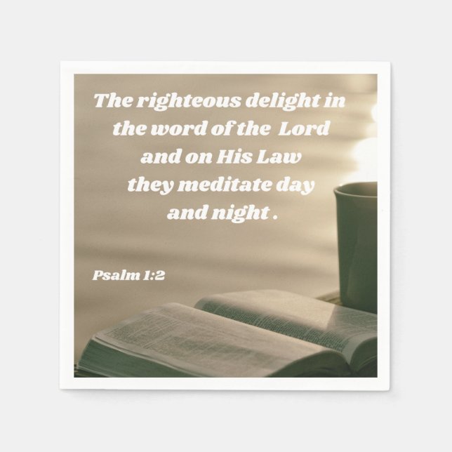 Psalm 1 Study Gods Word Bible Verse Napkins (Front)